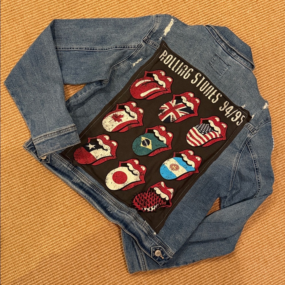 Rolling Stones World Tour Denim/Jeans Jacket Reworked by Sojara